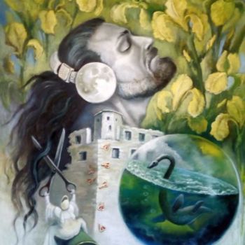 Картина под названием "Последний Меровинг…" - Оксана Левинцова, Подлинное произведение искусства, Масло
