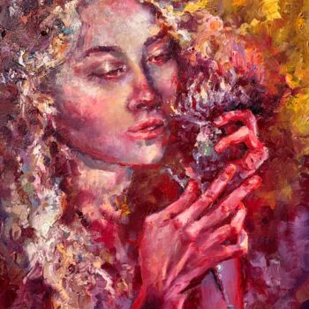 Painting titled "«The Scent of Milk…" by Oxana Luky, Original Artwork, Oil