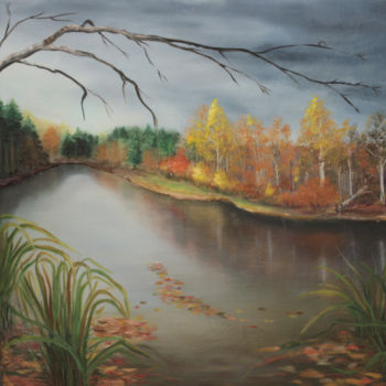 Painting titled "Autumn" by Oxana Samigulina, Original Artwork, Oil