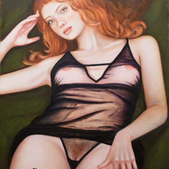 Painting titled "Ginger" by Oxana Samigulina, Original Artwork, Oil