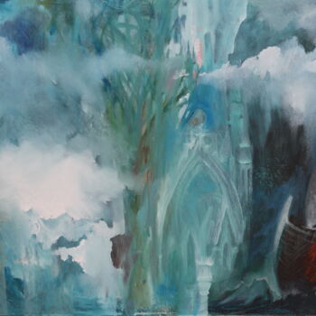 Peinture intitulée "Les brumes d'azur" par Oxana Zaika, Œuvre d'art originale, Huile