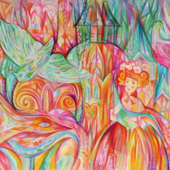 Peinture intitulée "Oiseau de paradis" par Oxana Zaika, Œuvre d'art originale, Aquarelle