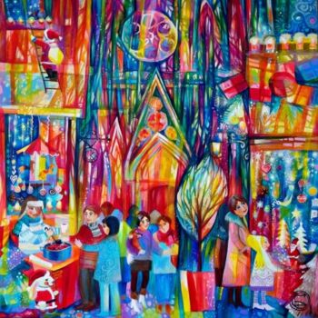 Картина под названием "FETE DE LA LUMIERE" - Oxana Zaika, Подлинное произведение искусства, Акрил