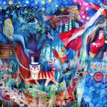 Картина под названием "Les Contes de Pouch…" - Oxana Zaika, Подлинное произведение искусства, Темпера