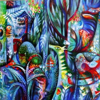 Malarstwo zatytułowany „Jungle” autorstwa Oxana Zaika, Oryginalna praca, Akryl