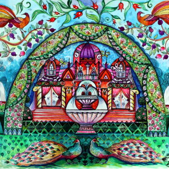 Malarstwo zatytułowany „Happiness castle” autorstwa Oxana Zaika, Oryginalna praca, Akwarela