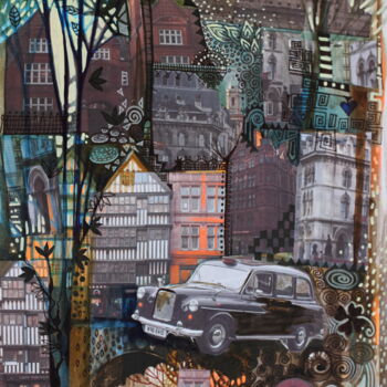 Collages titled "London" by Oxana Zaika, Original Artwork, Paper cutting