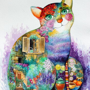 Картина под названием "Beautiful Provence…" - Oxana Zaika, Подлинное произведение искусства, Акварель