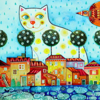 제목이 "PRINTEMPS PLUVIEUX"인 미술작품 Oxana Zaika로, 원작, 수채화