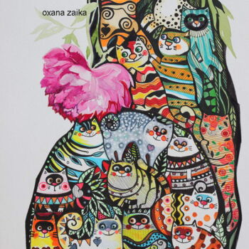 Malerei mit dem Titel "Pivoine" von Oxana Zaika, Original-Kunstwerk, Tinte