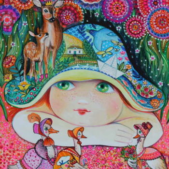 「Summer time」というタイトルの絵画 Oxana Zaikaによって, オリジナルのアートワーク, 水彩画