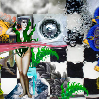 Digitale Kunst getiteld "Fish Kingdom, digit…" door Oxana Kolyagina, Origineel Kunstwerk, Digitaal Schilderwerk