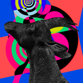 Digitale Kunst mit dem Titel "cute deer" von Oxana Kolyagina, Original-Kunstwerk, Digitale Malerei