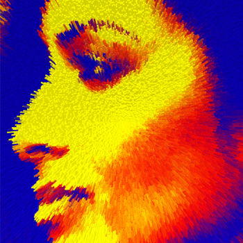 Arts numériques intitulée "portrait extrusion" par Oxana Kolyagina, Œuvre d'art originale, Peinture numérique