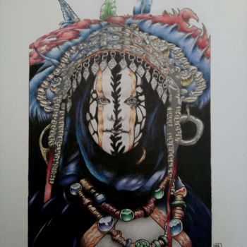 Dessin intitulée "Ethnic" par Oxybulart, Œuvre d'art originale, Crayon