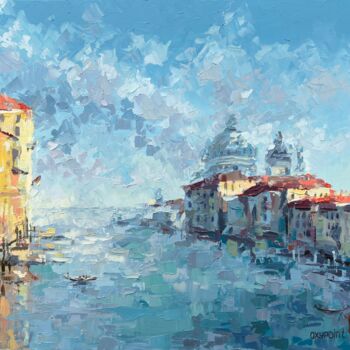 Painting titled ""Venice. City of Ro…" by Oxypoint, Original Artwork, Oil Mounted on Wood Stretcher frame