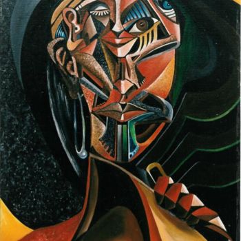 Peinture intitulée "Woman in Hat" par Oybur, Œuvre d'art originale