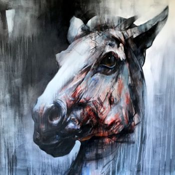 Peinture intitulée "chval" par Ozan Virgule, Œuvre d'art originale, Acrylique