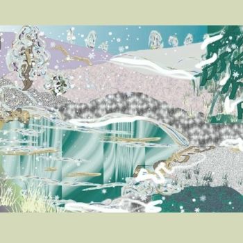 Aufbau mit dem Titel "winter dreams" von Ozemkova, Original-Kunstwerk, Kunstinstallation