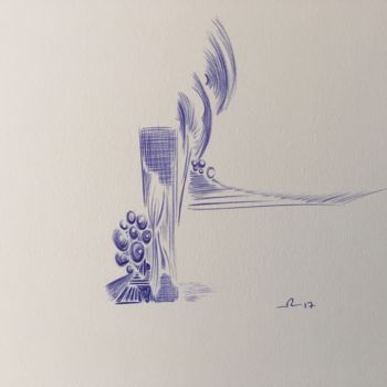 Disegno intitolato "Dimensions" da Ozzi Uaan, Opera d'arte originale, Biro