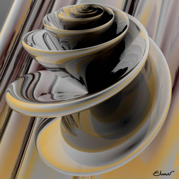 Digital Arts titled "spiral-4-0-50x50-si…" by Patrice Elmer, Original Artwork, 3D Modeling