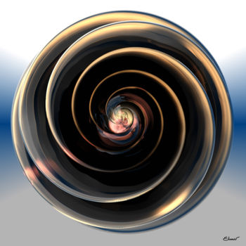 Цифровое искусство под названием "spiral-3-0-1-90x90-…" - Patrice Elmer, Подлинное произведение искусства, 3D моделирование