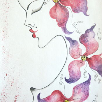 Painting titled "Ella" by Iryna Tatur, Original Artwork, Watercolor