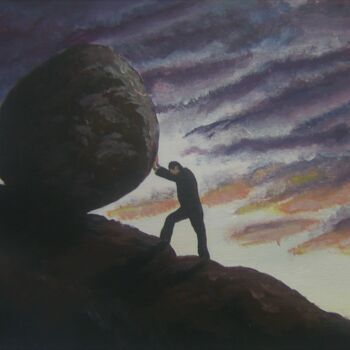 「Sisyphus」というタイトルの絵画 P. Le Sommerによって, オリジナルのアートワーク, アクリル