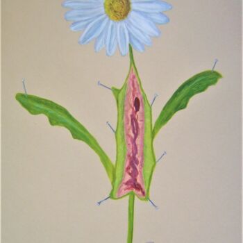 Peinture intitulée "Dissection florale" par P. Le Sommer, Œuvre d'art originale, Acrylique