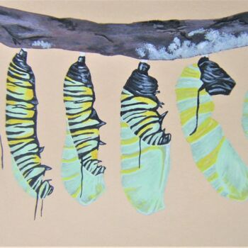 Painting titled "From catterpillar t…" by P. Le Sommer, Original Artwork, Acrylic