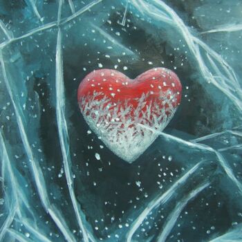 Painting titled "Frozen heart" by P. Le Sommer, Original Artwork, Acrylic