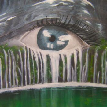 "Cascade de larmes" başlıklı Tablo P. Le Sommer tarafından, Orijinal sanat, Akrilik