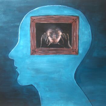 Painting titled "Stuck in my mind" by P. Le Sommer, Original Artwork, Acrylic