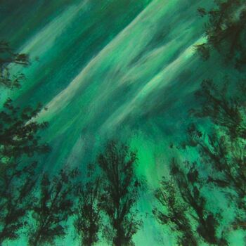 Schilderij getiteld "Northern lights" door P. Le Sommer, Origineel Kunstwerk, Acryl