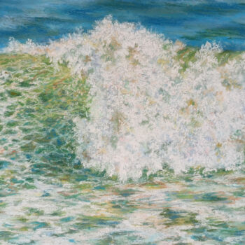 Painting titled "wave in the sun's r…" by P. Lee, Original Artwork, Pastel
