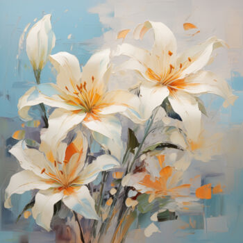 Digital Arts titled "Flowers21" by P. Lee, Original Artwork, Digital Painting