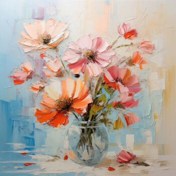 Digital Arts titled "Flowers26" by P. Lee, Original Artwork, Digital Painting
