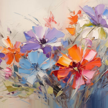 Digital Arts titled "Flowers54" by P. Lee, Original Artwork, Digital Painting