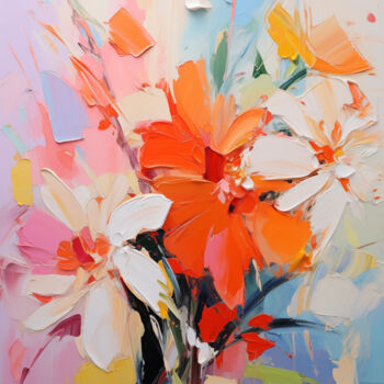 Arts numériques intitulée "Flowers95" par P. Lee, Œuvre d'art originale, Peinture numérique