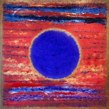 Painting titled "AMAZING BLUE PLANET" by Patrick Moles, Original Artwork, Acrylic