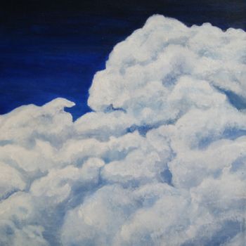 Schilderij getiteld "White clouds in spa…" door Polina Osipchuk, Origineel Kunstwerk, Acryl Gemonteerd op Frame voor houten…