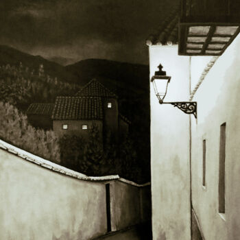 Digitale Kunst getiteld "Noche Albayzin-1A" door Pablo Guillamon, Origineel Kunstwerk, Digitale afdruk