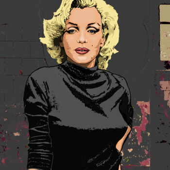 Digital Arts titled "Marilyn Monroe-1" by Pablo Guillamon, Original Artwork, Digital Painting