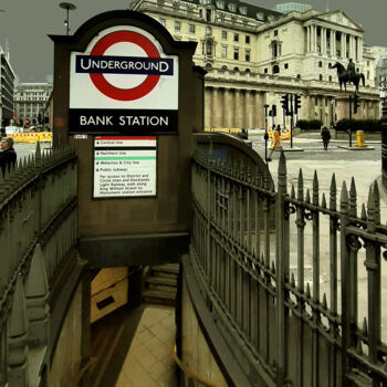 Fotografía titulada "Bank Station-London" por Pablo Guillamon, Obra de arte original, Fotografía digital
