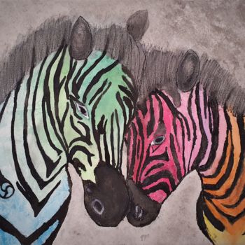 Pittura intitolato "Zebras" da Pablo Toledo, Opera d'arte originale, Acrilico