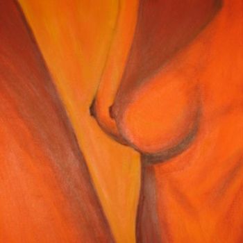 Figura mujer fondo naranja