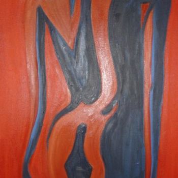 Pittura intitolato "Figura azul/rojo" da Pablo Setti-Oleos, Opera d'arte originale
