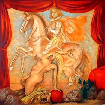 Painting titled "Pequeño teatro de d…" by Jose De Jesus Pacheco Cruz, Original Artwork