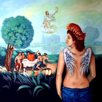 Painting titled "Esperando a San Arm…" by Jose De Jesus Pacheco Cruz, Original Artwork