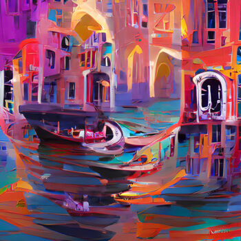 Digital Arts titled "Venecia V" by Paco Fuente, Original Artwork, Digital Painting